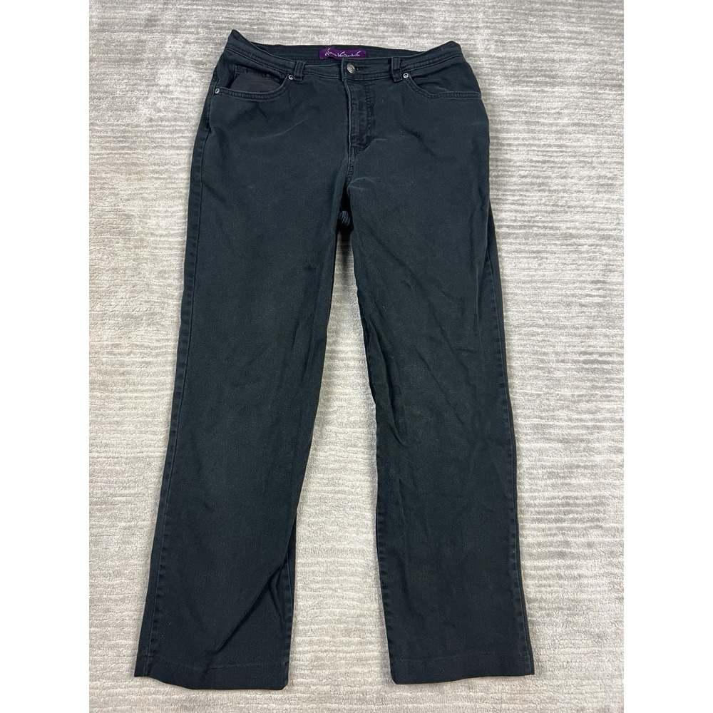 Gloria Vanderbilt Jeans Womens 12 Average Black Cotton Blend Denim Straight Leg